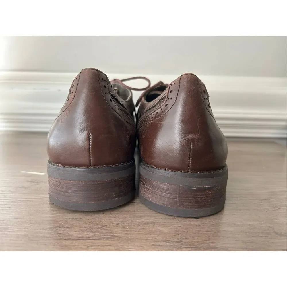 Vionic Oxford Roth men's lace-up dress wingtip in chestnut sz 10 comfort career